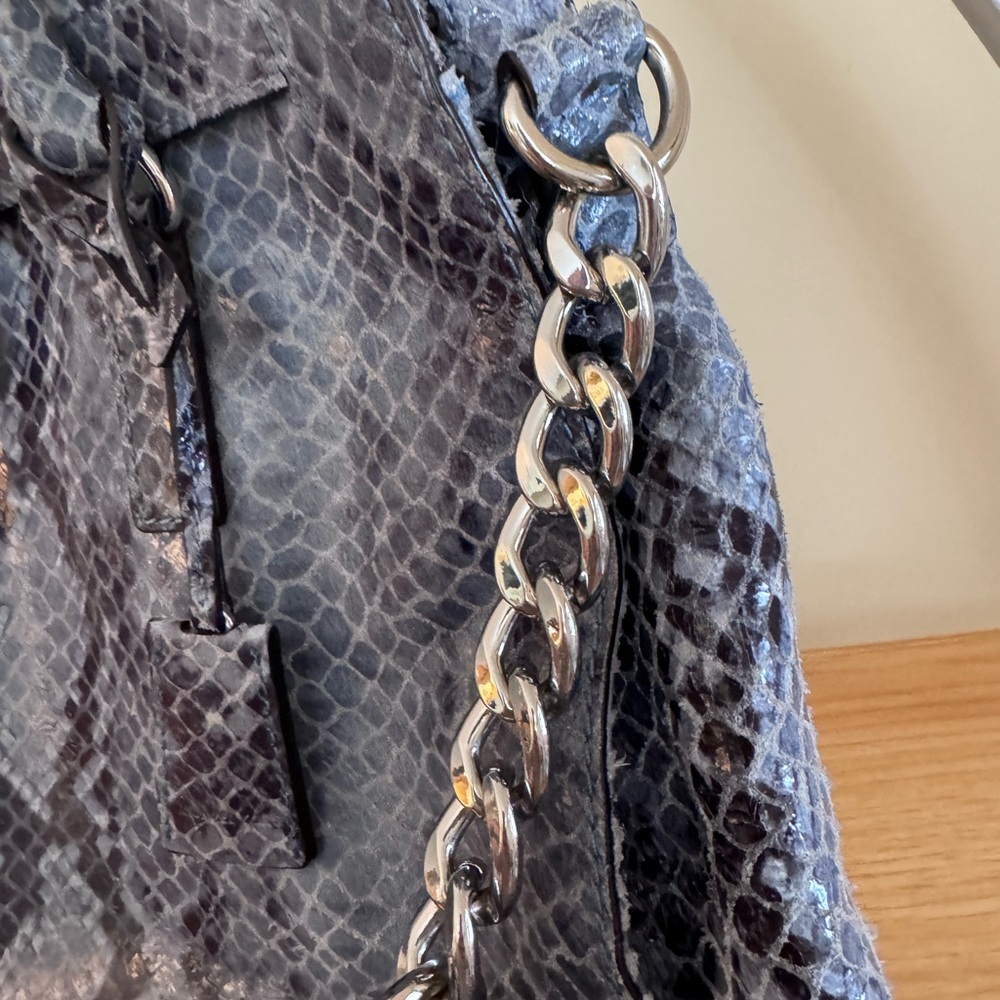 Michael Kors Tote Blue Python Print. Immaculate A… - image 5